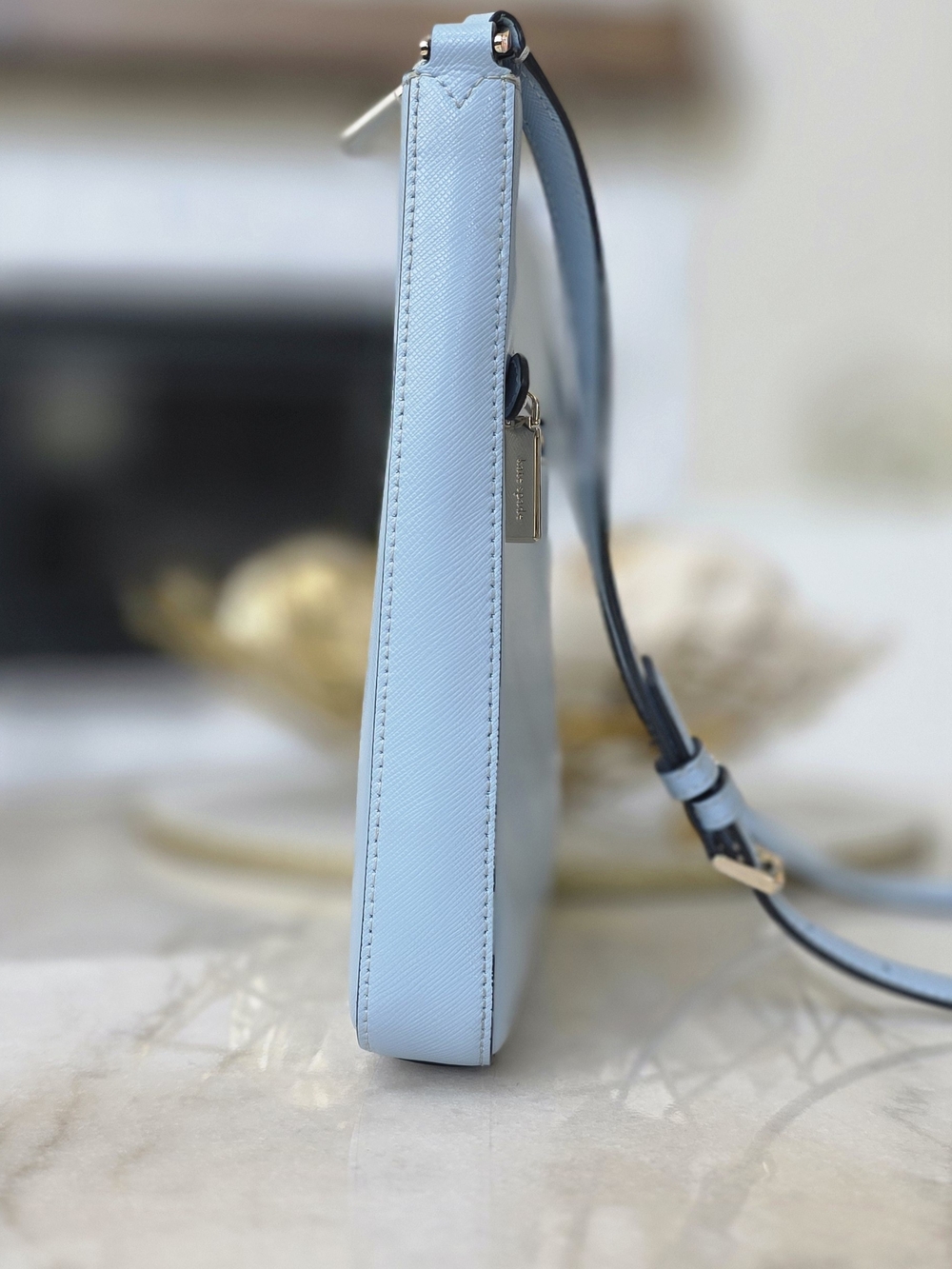 Kate Spade Sadie North South Crossbody Bag Celeste Blue Saffiano Leather. - Picture 4 of 10